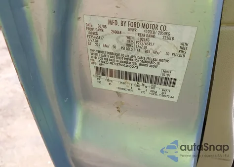 2009 Mercury Mariner Premier V6 from USA, damaged, VIN 4M2CU87G79KJ00272